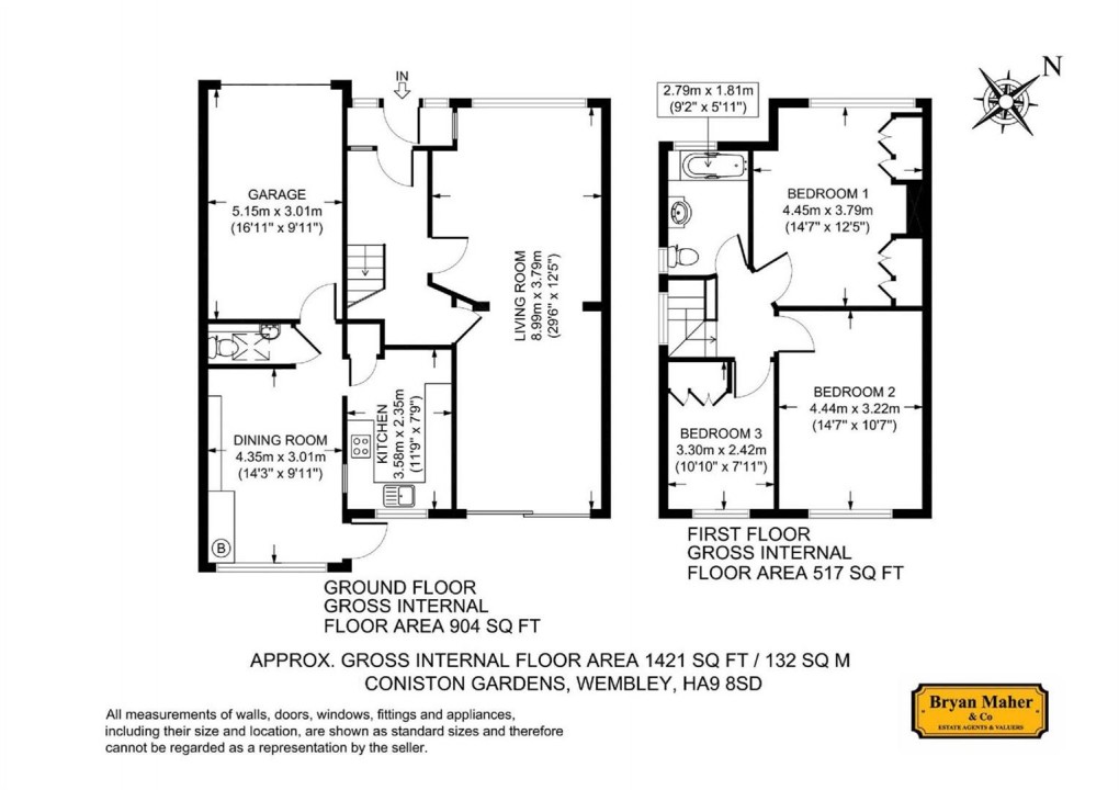 Floorplan for Coniston Gardens, WEMBLEY