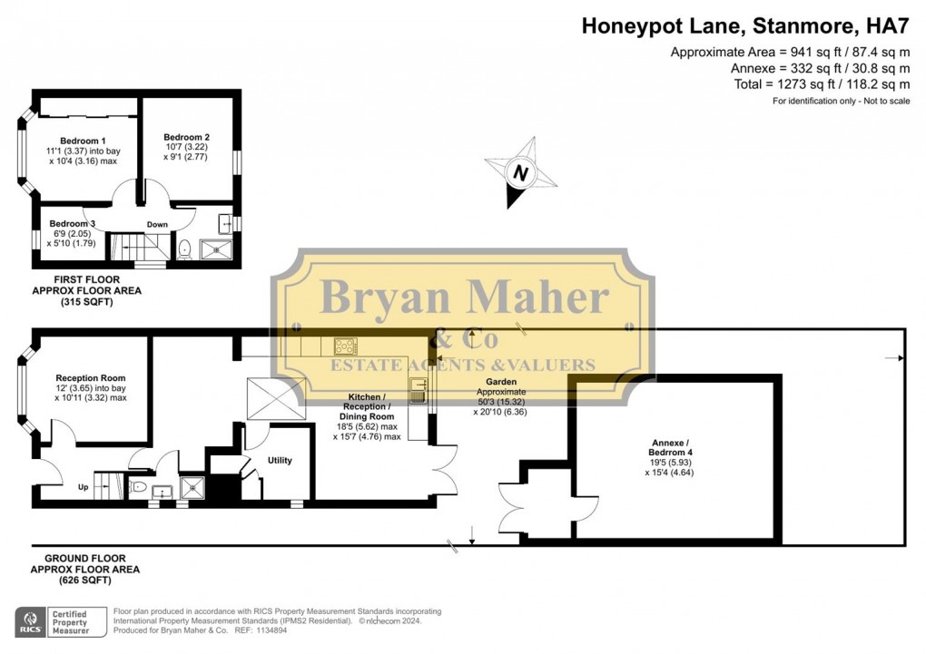 Floorplan for Honeypot Lane, Stanmore