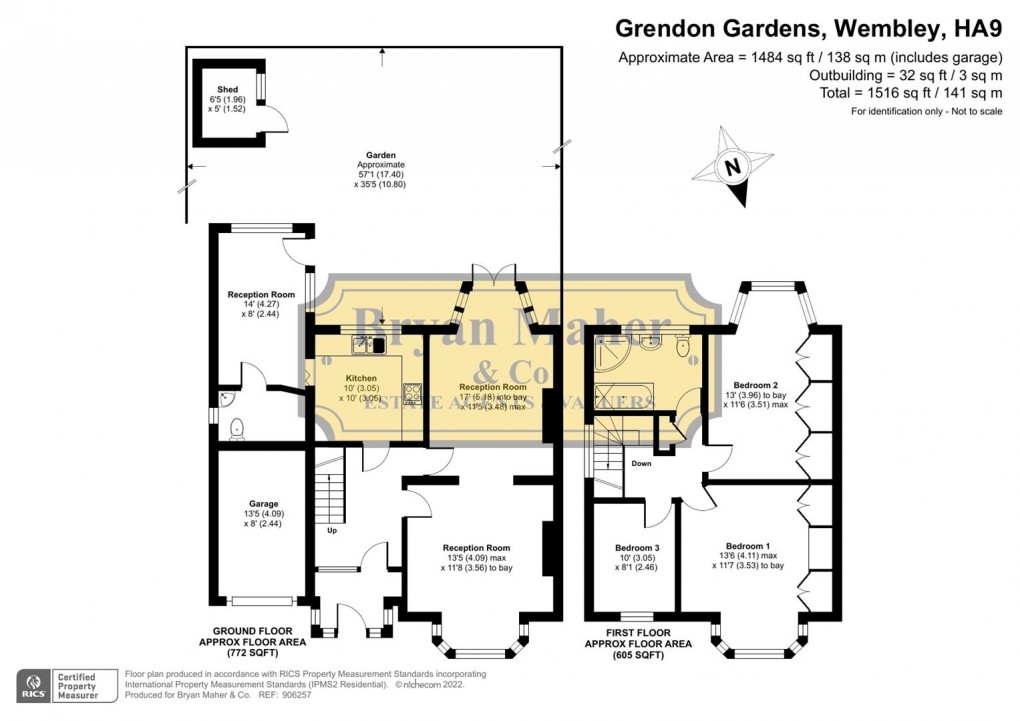 Floorplan for Grendon Gardens, Wembley Park