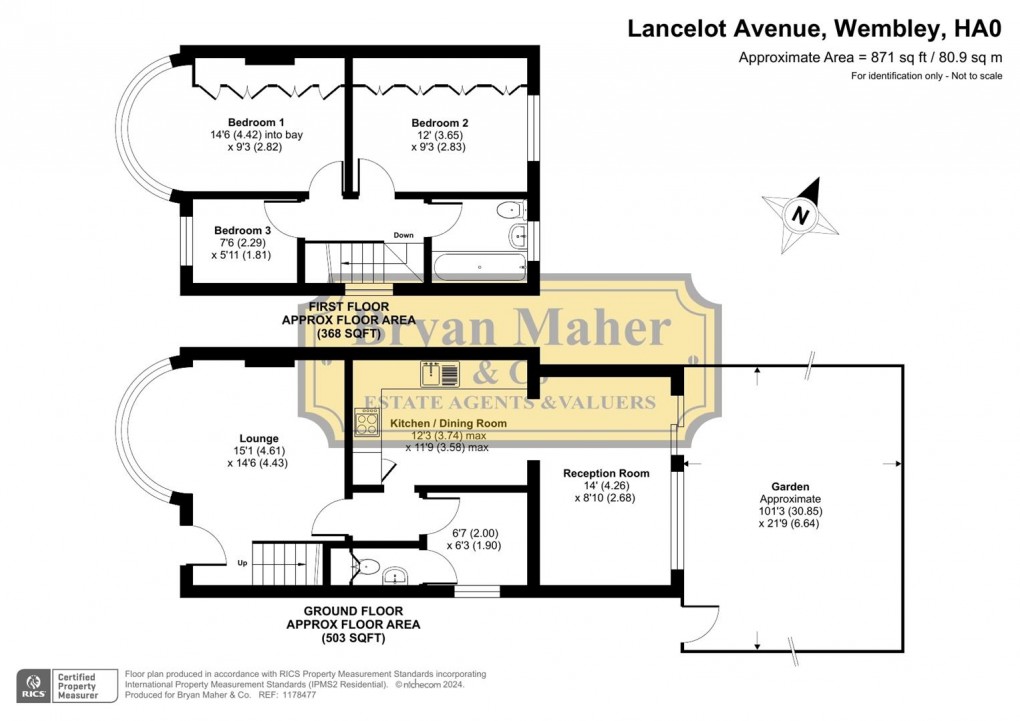 Floorplan for Lancelot Avenue, Wembley