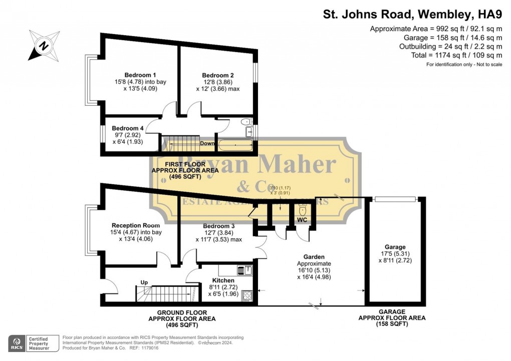 Floorplan for St. Johns Road, Wembley