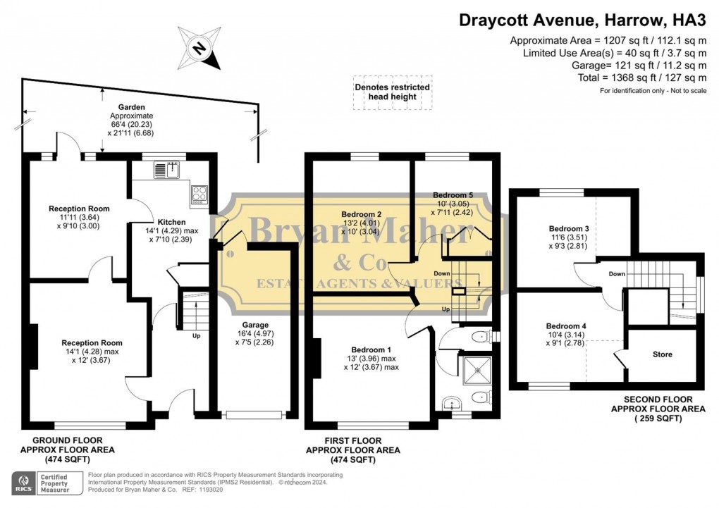 Floorplan for Draycott Avenue, Harrow