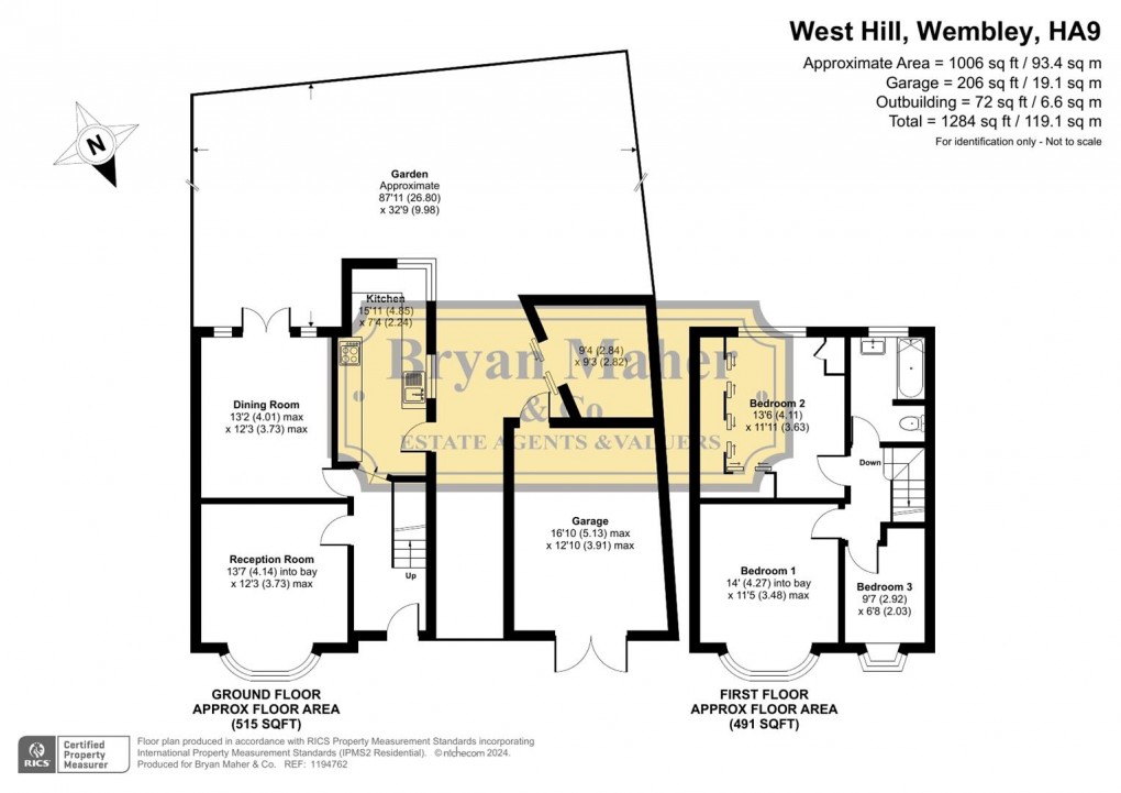 Floorplan for West Hill, WEMBLEY PARK