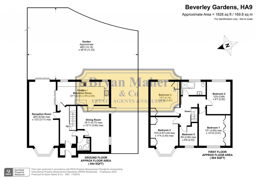 Floorplan for Beverley Gardens, Wembley