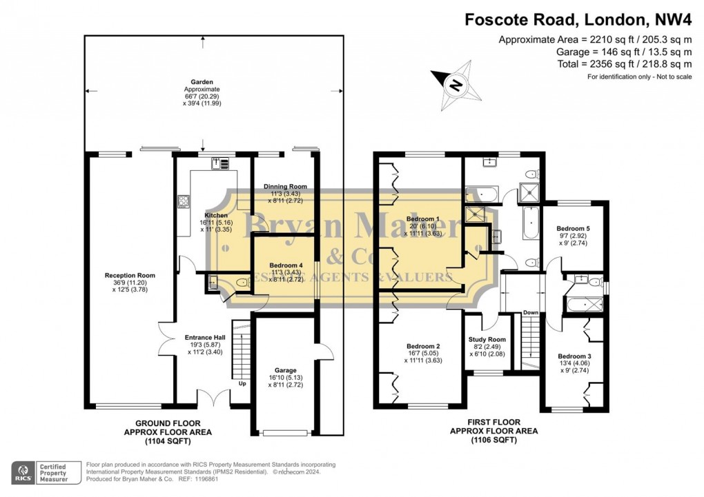 Floorplan for Foscote Road, London