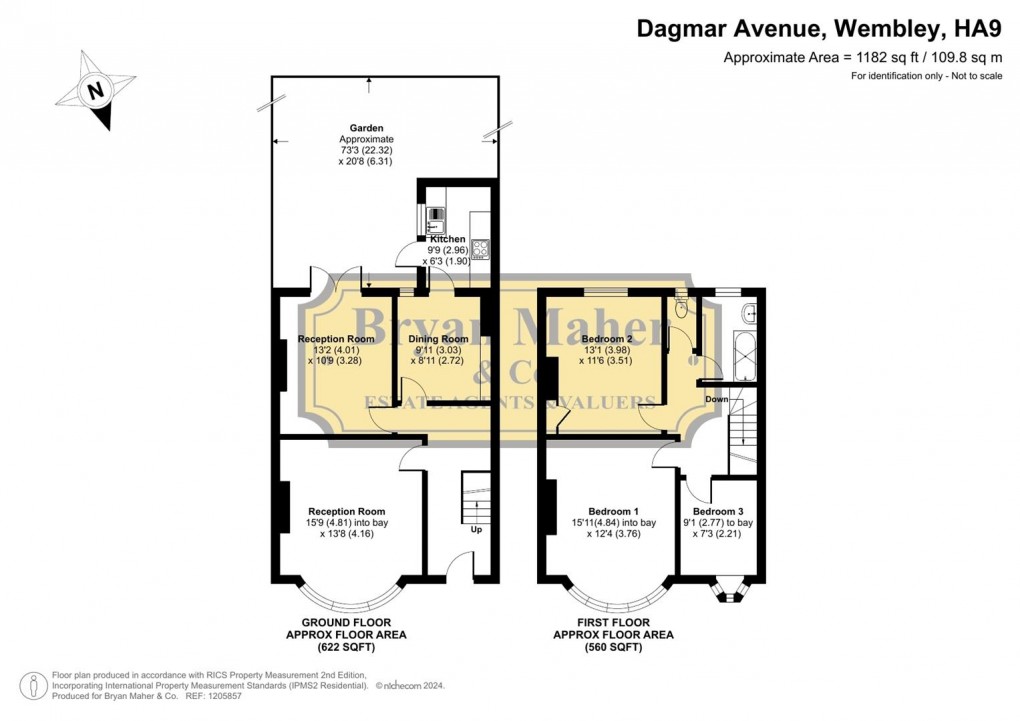 Floorplan for Dagmar Avenue, Wembley