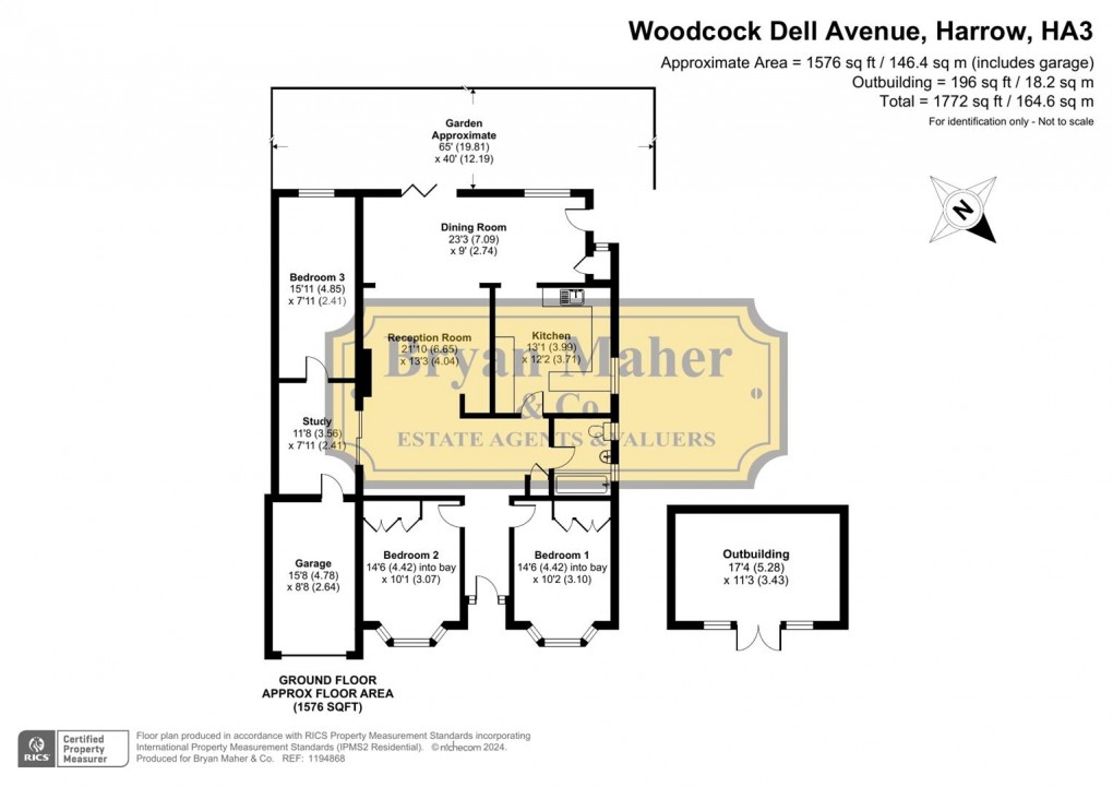 Floorplan for Woodcock Dell Avenue, Harrow