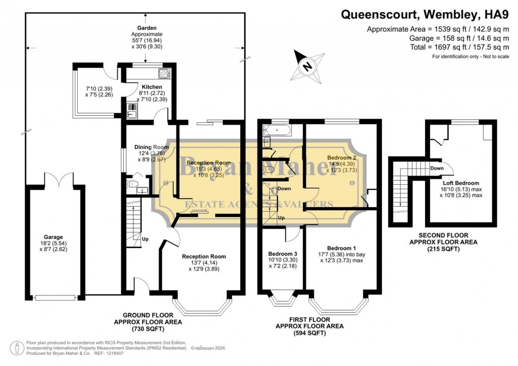 Floorplan for Queenscourt, WEMBLEY