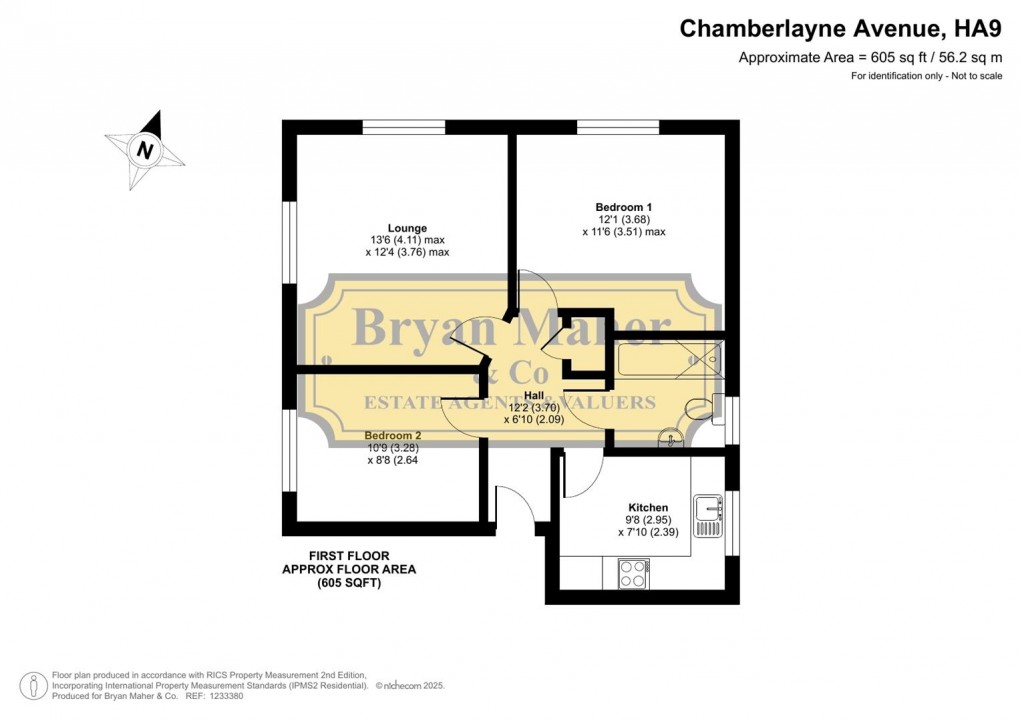 Floorplan for Chamberlayne Avenue, Wembley