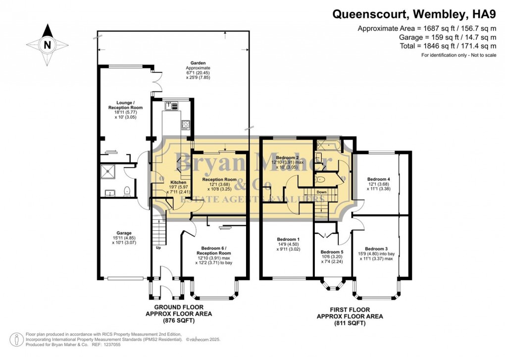 Floorplan for Queenscourt, WEMBLEY