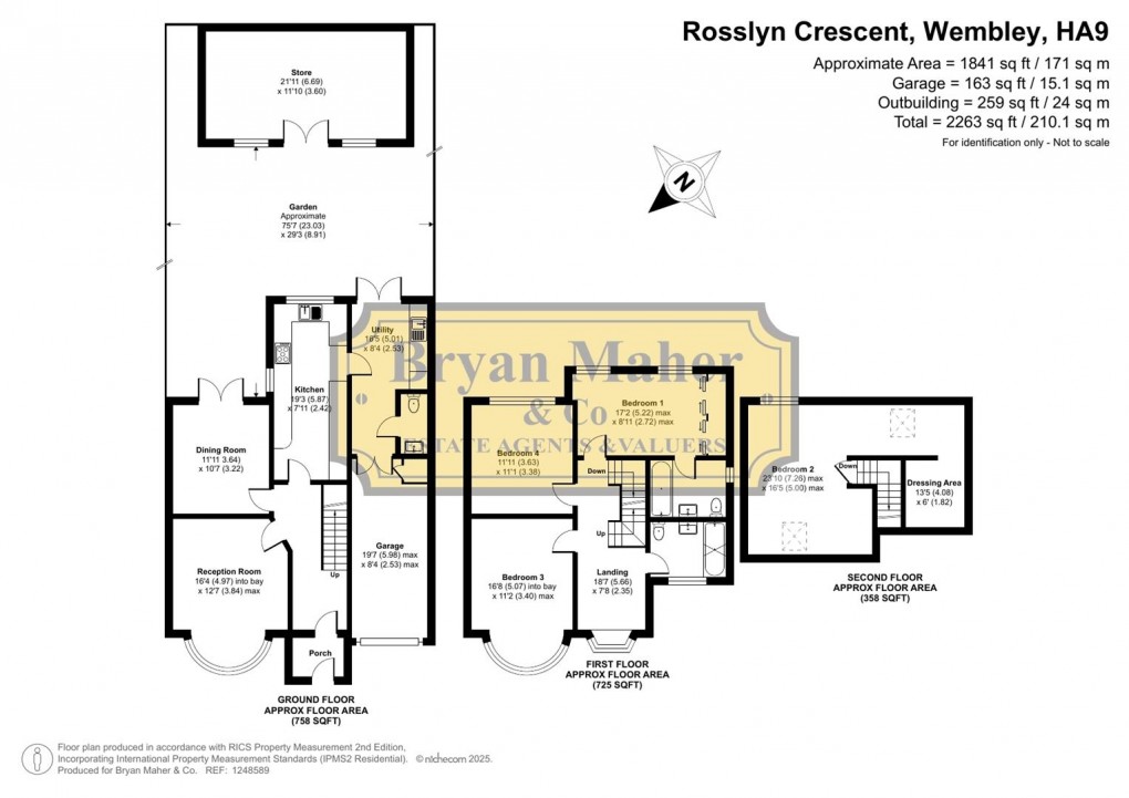 Floorplan for Rosslyn Crescent, Wembley