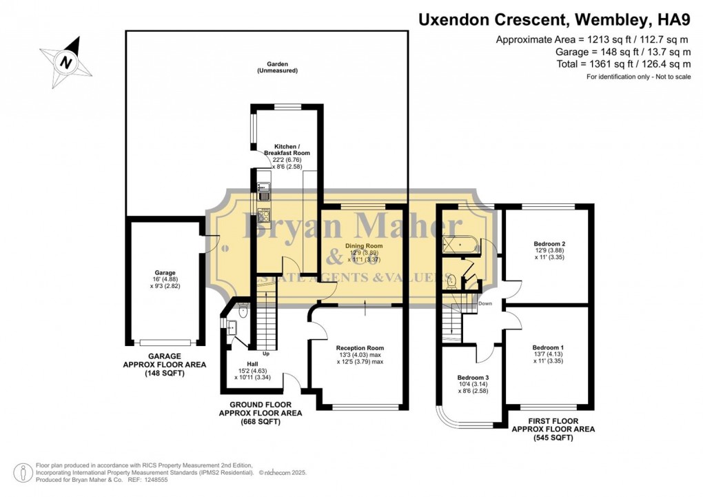 Floorplan for Uxendon Crescent, Wembley